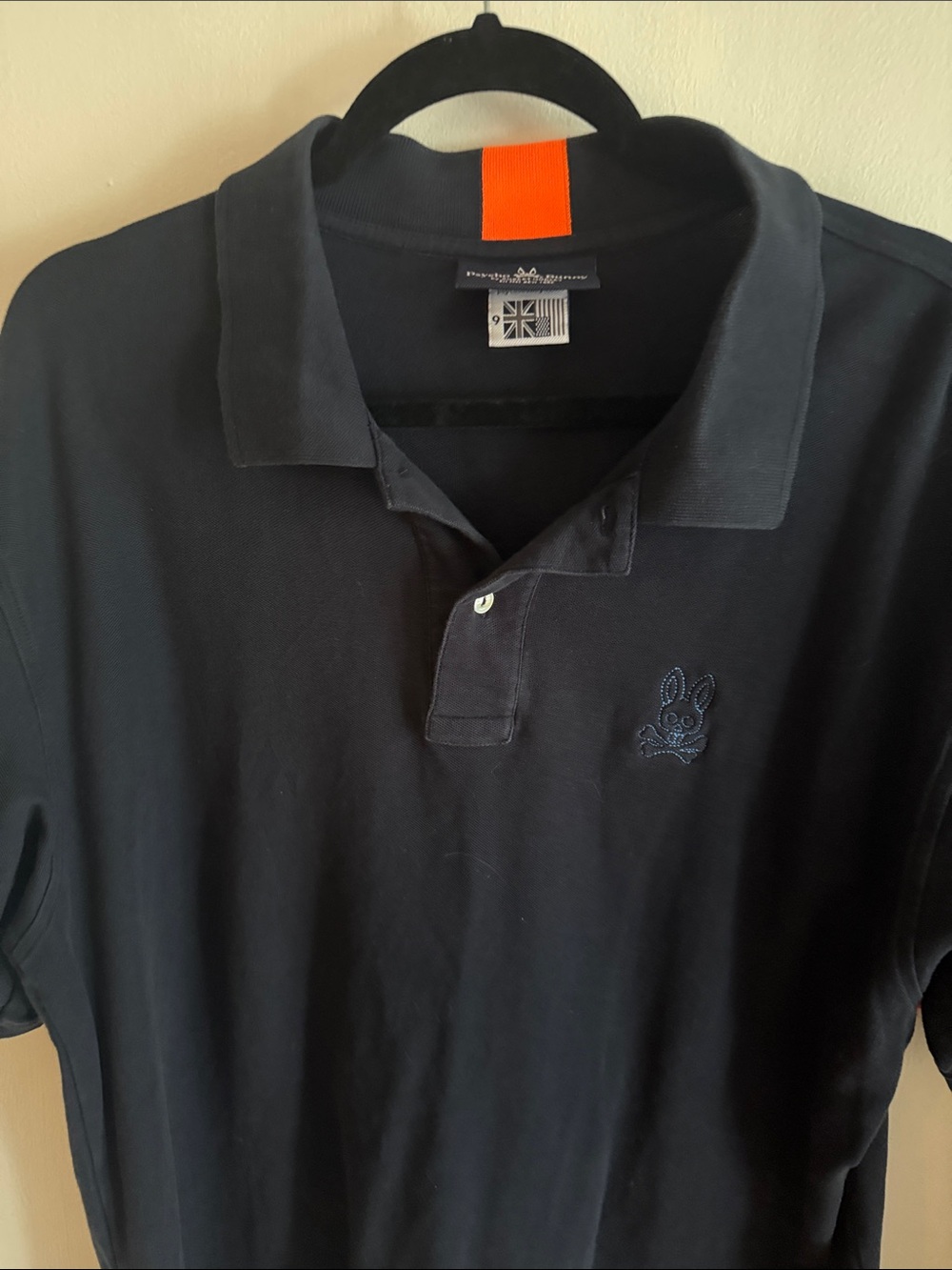 Psycho Bunny Black Polo with Tonal Embroidered Logo